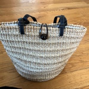 Cherokee Jute-weave cream and tan handbag
